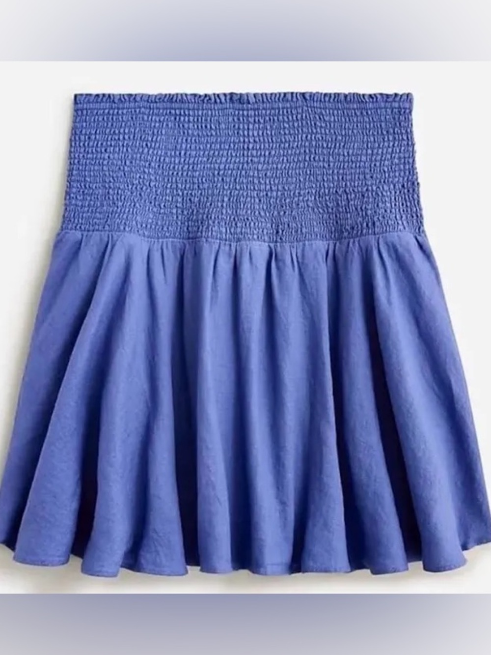 NWT J. Crew Smocked Linen Mini Skirt Size XL